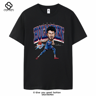 夏季短袖雷霆队7号球衣短袖切特霍姆格伦T恤纯棉圆领运动休闲印花