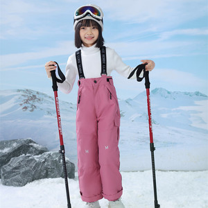 儿童羽绒连体服中大童滑雪服户外防寒保暖男童装背带裤女童羽绒裤