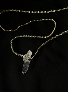 IG Jewelry小众设计白水晶原石项链串珠天然青金石御幸米珠毛衣链