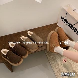 秋冬保暖棉鞋 女2024新款 厚底加绒勃肯鞋 雪地靴16BM6122 C99