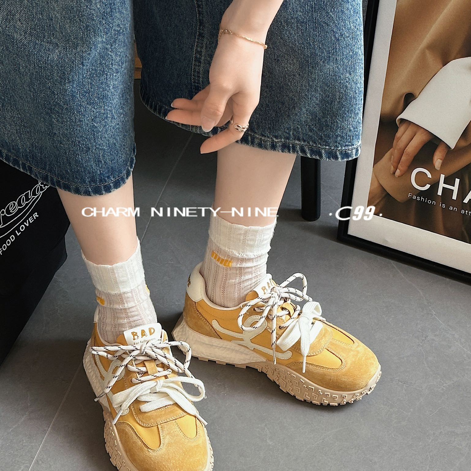 C99春季新款拼色百搭休闲鞋