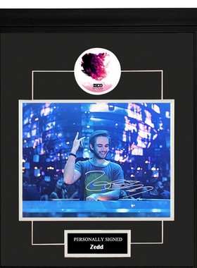 收藏 Zedd 亲笔签名 照片裱框 含SA证书 知名DJ beautiful now