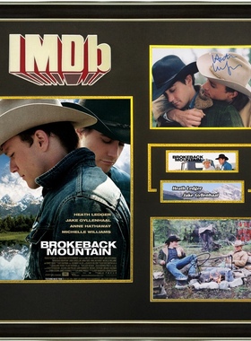 断背山 杰克吉伦哈尔 希斯莱杰 亲笔签名照片裱框 含SA证书 IMDB