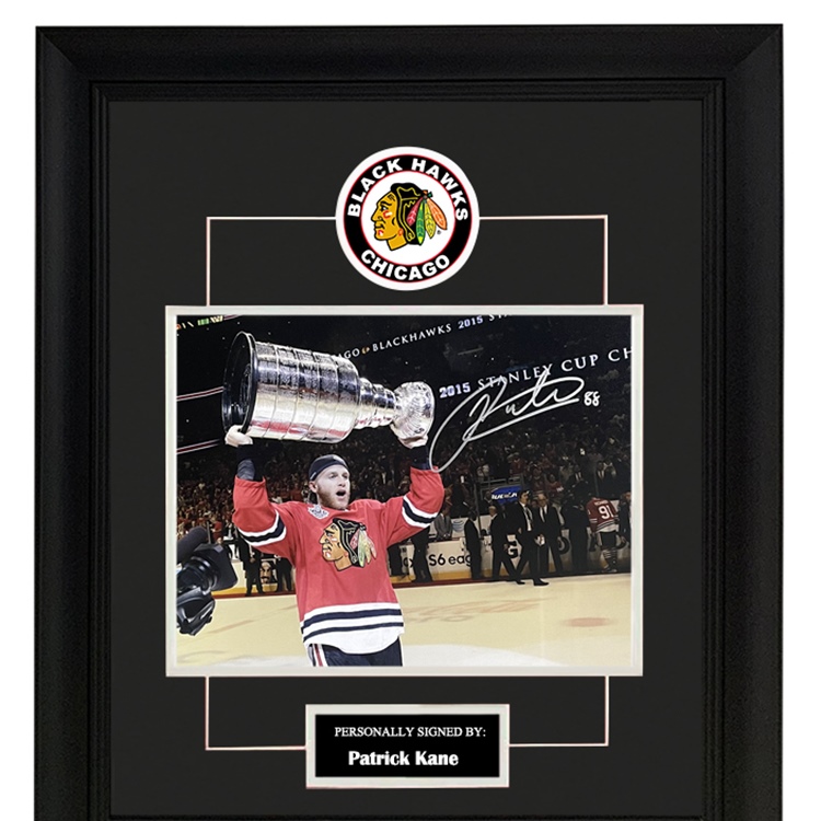 帕特里克凯恩 亲笔签名照片裱框 含SA证书 芝加哥黑鹰队 冰球手