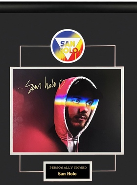 收藏  San Holo 亲笔签名 照片裱框 含SA证书 全能DJ 音乐制作人