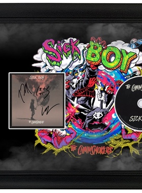 烟鬼组合The Chainsmokers 亲笔签名 Sick Boy封面裱框 含SA证书