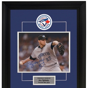 哈勒戴 多伦多蓝鸟队 棒球投手 美职棒 亲笔签名照片裱框含sa证书