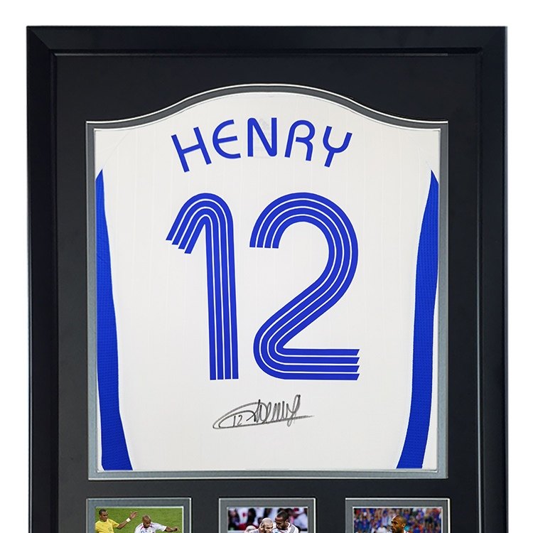 蒂埃里亨利 2006世界杯法国队 亲笔签名足球服球衣 裱框含SA证书
