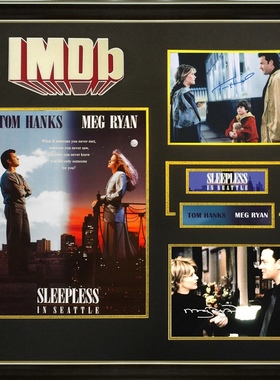 西雅图夜未眠 汤姆汉克斯 梅格瑞安 亲笔签名照片裱框含证书 IMDB
