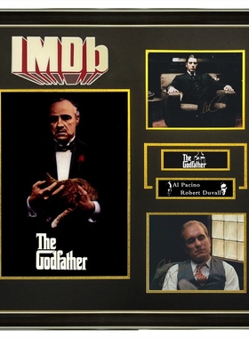 IMDb教父阿尔帕西诺罗伯特杜瓦尔亲笔签名照片含证书裱框