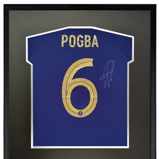 博格巴 2022世界杯法国队亲笔签名足球服球衣 裱框含sa证书