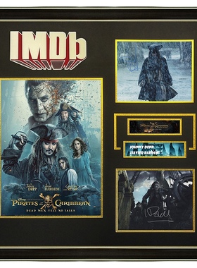 IMDB加勒比海盗5死无对证 约翰尼德普 哈维尔巴登 亲笔签名照片