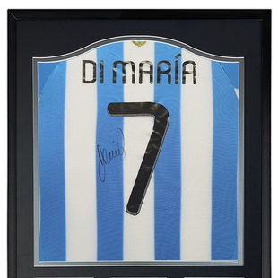 迪马利亚 迪玛利亚 2010世界杯阿根廷队 亲笔签名足球服球衣 裱
