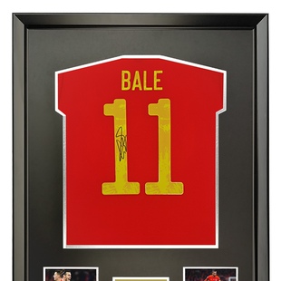 加雷斯贝尔 2021欧洲杯威尔士队 亲笔签名 足球服球衣 裱框 含SA