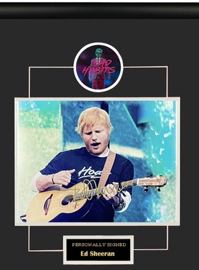 Ed Sheeran 艾德希兰 亲笔签名照片裱框 含SA证书 Bad Habits