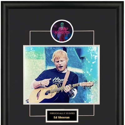 Ed Sheeran 艾德希兰 亲笔签名照片裱框 含SA证书 Bad Habits