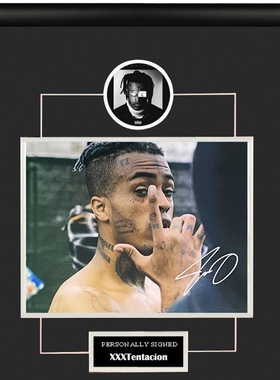 收藏 XXXTentacion 亲笔签名 照片裱框 含SA证书 说唱歌手 珍贵