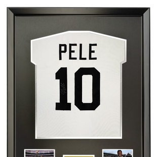 1977主场球衣 球王贝利 纽约宇宙 亲笔签名足球服 白色球衣 含SA