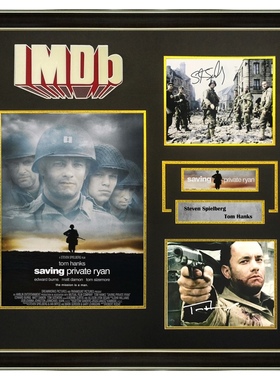 IMDB拯救大兵瑞恩 斯皮尔伯格汤姆汉克斯 亲笔签名照片裱框含证书