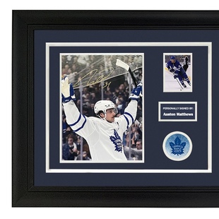 奥斯顿马修斯 亲笔签名照片裱框 含SA证书 冰球 NHL多伦多枫叶
