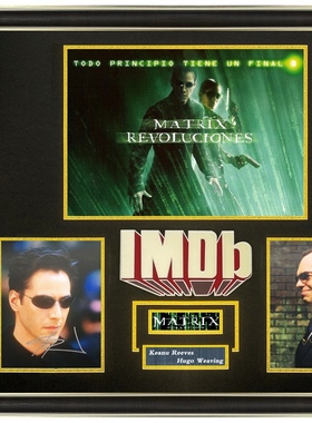 IMDB黑客帝国基努里维斯雨果维文亲笔签名照片 含证书裱框