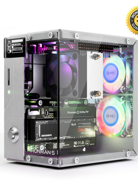 树莓派5 Pironman 5 NVMe M.2 固态硬盘PCIe PC机箱外壳