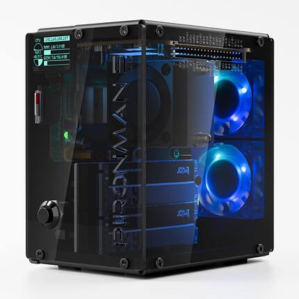 树莓派 5 Pironman 5-MAX 双 NVMe M.2 固态硬盘 PCIe机箱外壳