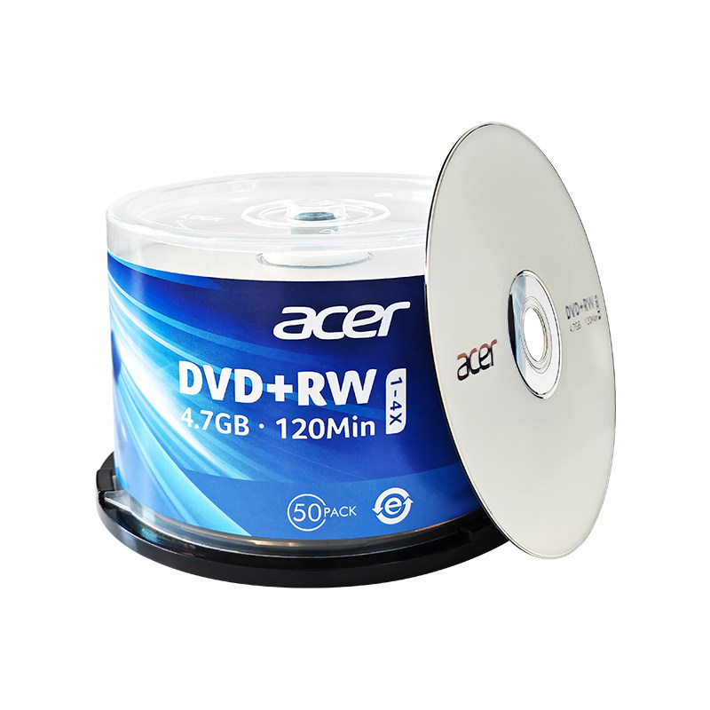 宏基ACER光盘 4.7G空白DVD+R RW4.7G可擦写刻录盘光碟片50片桶装