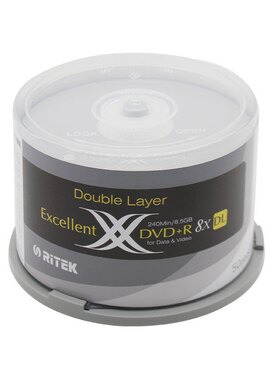 铼德大容量8.5G空白刻录盘可打印DVD+RDL 8G光盘碟片银面50片桶装