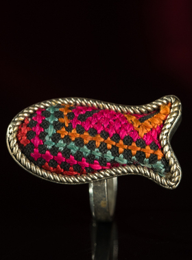 少数民族手工苗银戒指