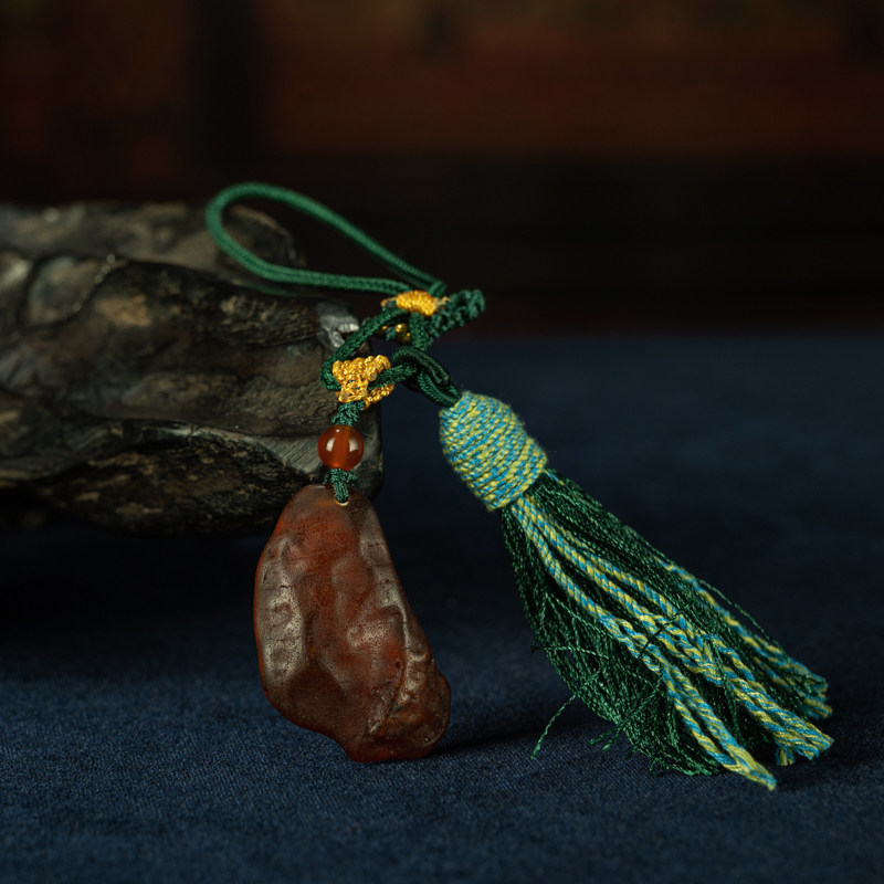 琥珀时光—天然原皮随型蜜蜡琥珀吊坠手把件精美车挂包挂挂件吊坠