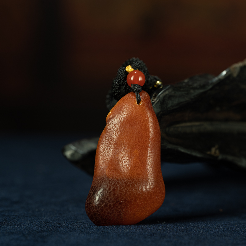 琥珀时光—天然红皮随型蜜蜡琥珀吊坠挂件项链吊坠精品宝石收藏