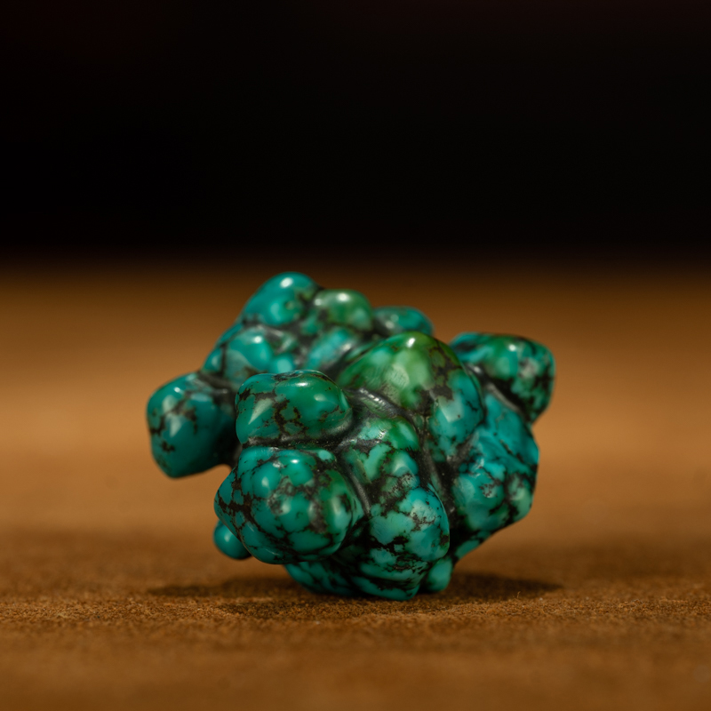 清代藏传天然原矿随型老绿松石挂件项链吊坠精品古玩收藏品包邮