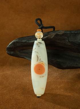 颜色老天珠红羊眼天珠项链