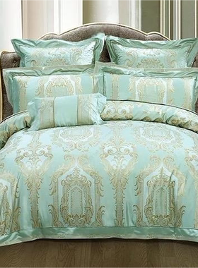 品牌sx家纺 蓝色狂想曲八件套 绿色 112357