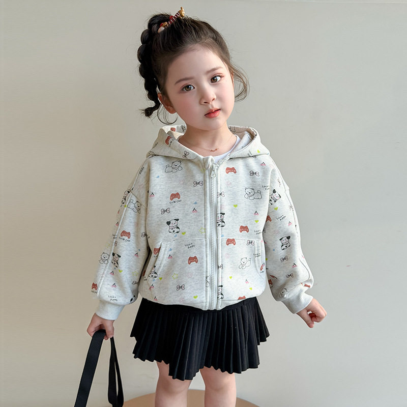 女童外套2026春秋新款洋气女宝宝卡通连帽卫衣儿童春装开衫上衣服,童装/婴儿装/亲子装,普通外套,淘宝优惠券,粉丝福利购,淘宝优惠卷