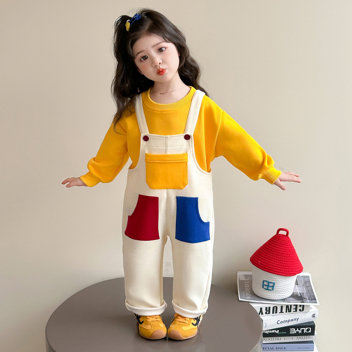 儿童背带裤套装2026新款男童女童春秋装洋气休闲女宝宝卫衣两件套,童装/婴儿装/亲子装,背带,淘宝优惠券,粉丝福利购,淘宝优惠卷