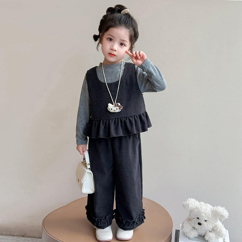 女童套装春秋款2026新款儿童洋气时髦女宝宝春季阔腿裤三件套童装,童装/婴儿装/亲子装,儿童运动套装,淘宝优惠券,粉丝福利购,淘宝优惠卷