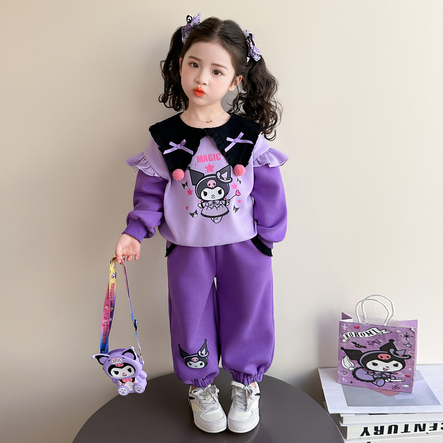 女小童运动套装春秋款2026新款儿童库洛米卫衣春装宝宝可爱两件套,童装/婴儿装/亲子装,儿童运动套装,淘宝优惠券,粉丝福利购,淘宝优惠卷