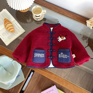 衣酷贝比儿童加绒年服外套2025秋冬新款卡通男童女宝宝加绒外套潮