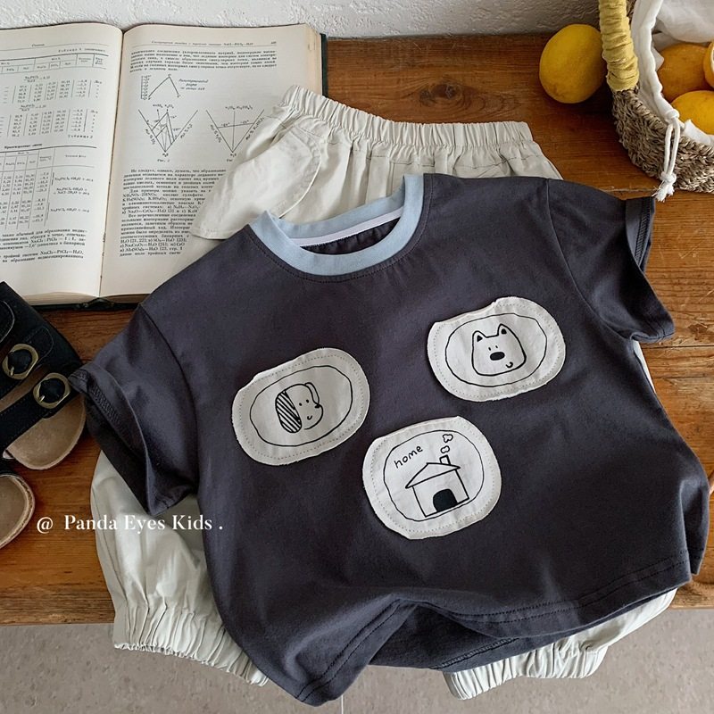 儿童装字母印花夏季短袖t恤男童女童夏装洋气童装贴布帅气上衣潮,童装/婴儿装/亲子装,T恤,淘宝优惠券,粉丝福利购,淘宝优惠卷