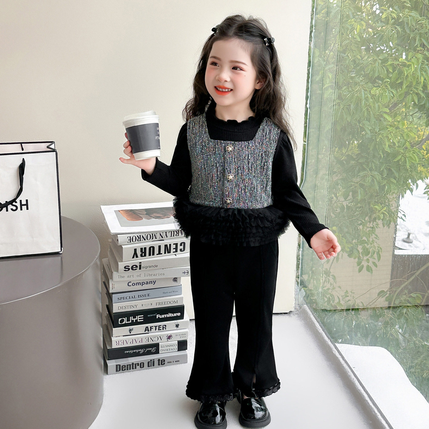 女童春装套装中小童2026新款时尚洋气儿童马甲女宝宝喇叭裤三件套,童装/婴儿装/亲子装,儿童运动套装,淘宝优惠券,粉丝福利购,淘宝优惠卷