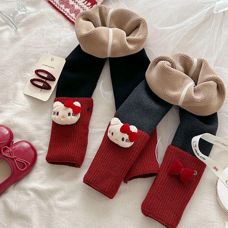 女童卡通小熊堆堆袜儿童春秋冬款加绒加厚保暖打底裤女宝宝长裤袜,童装/婴儿装/亲子装,打底裤,淘宝优惠券,粉丝福利购,淘宝优惠卷