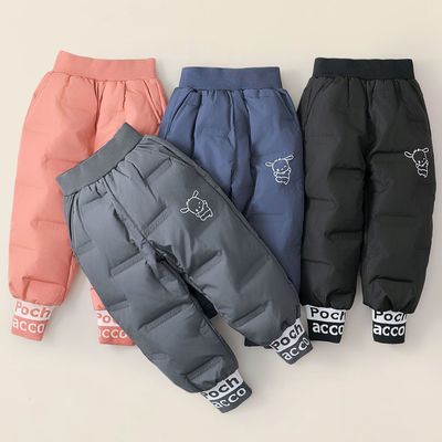 东北哈尔滨旅游防寒保暖儿童羽绒裤防风防水加绒加厚男女童棉裤子