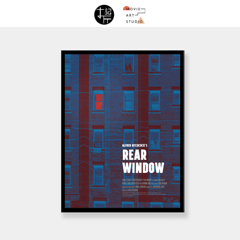 后窗电影海报悬疑大师希区柯克装饰画客厅卧室挂画玄关有框壁画