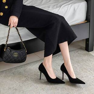单鞋 一代佳人7CM高跟鞋 不累脚百搭极简风尖头时尚 新款 女2025秋季