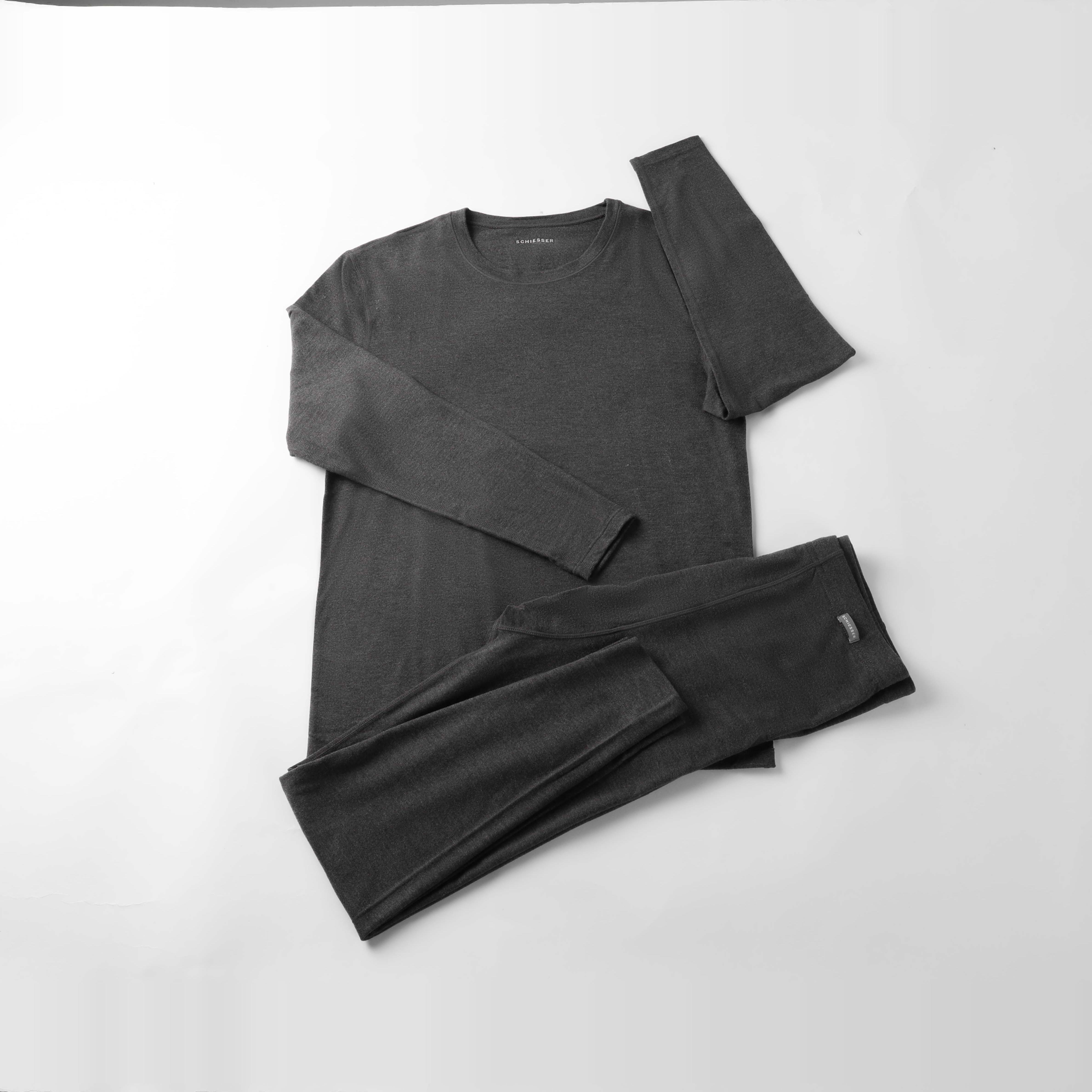 舒雅长袖男保暖内衣轻柔含绵羊毛