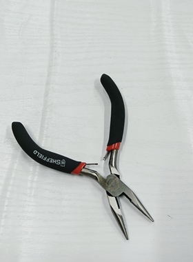 钢盾S035002麻柄沾塑迷你尖嘴钳修口钳尖头钳尖咀钳电工用-4.5寸