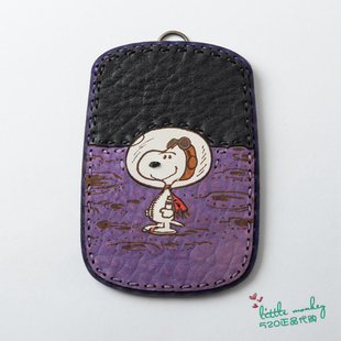 75th纪念牛皮公交卡饭卡IC 宇航员 卡套 snoopy史努比 日本代购