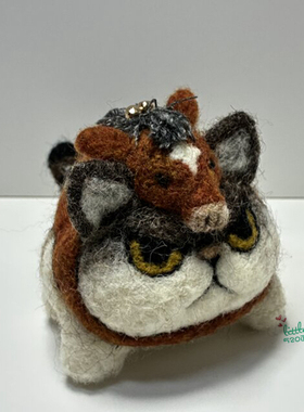 日本代购 猫咪 2025生肖马年 职人手作治愈羊毛零钱包小物收纳包